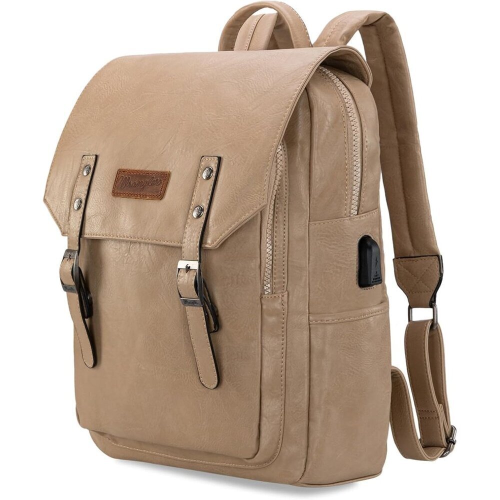 ✨Men Brown Montana West Wrangler Leather Purse Laptop Backpack Fashion Backpack
